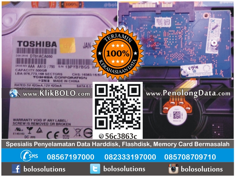 Recovery Data Harddisk Toshiba 500GB PT Hadji Kalla Makasar