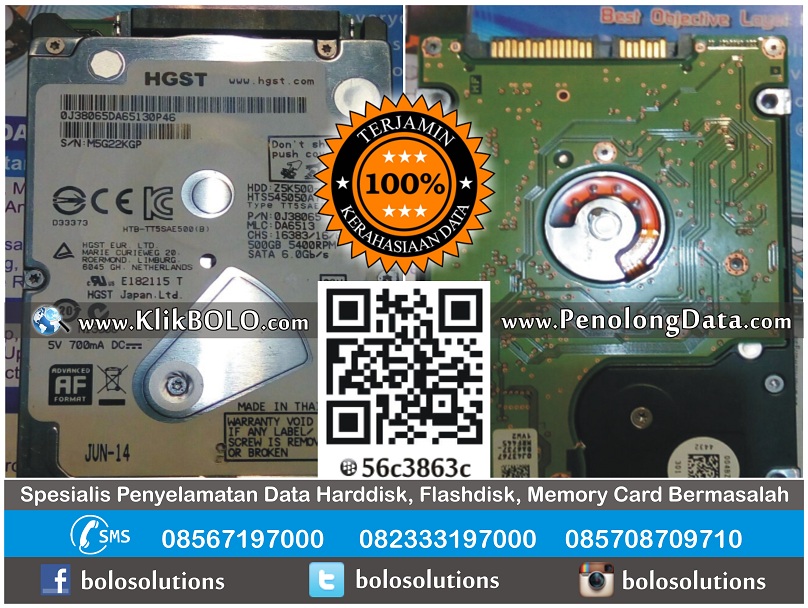 Recovery Data Harddisk Internal Hitachi 500GB Budijono Ponorogo